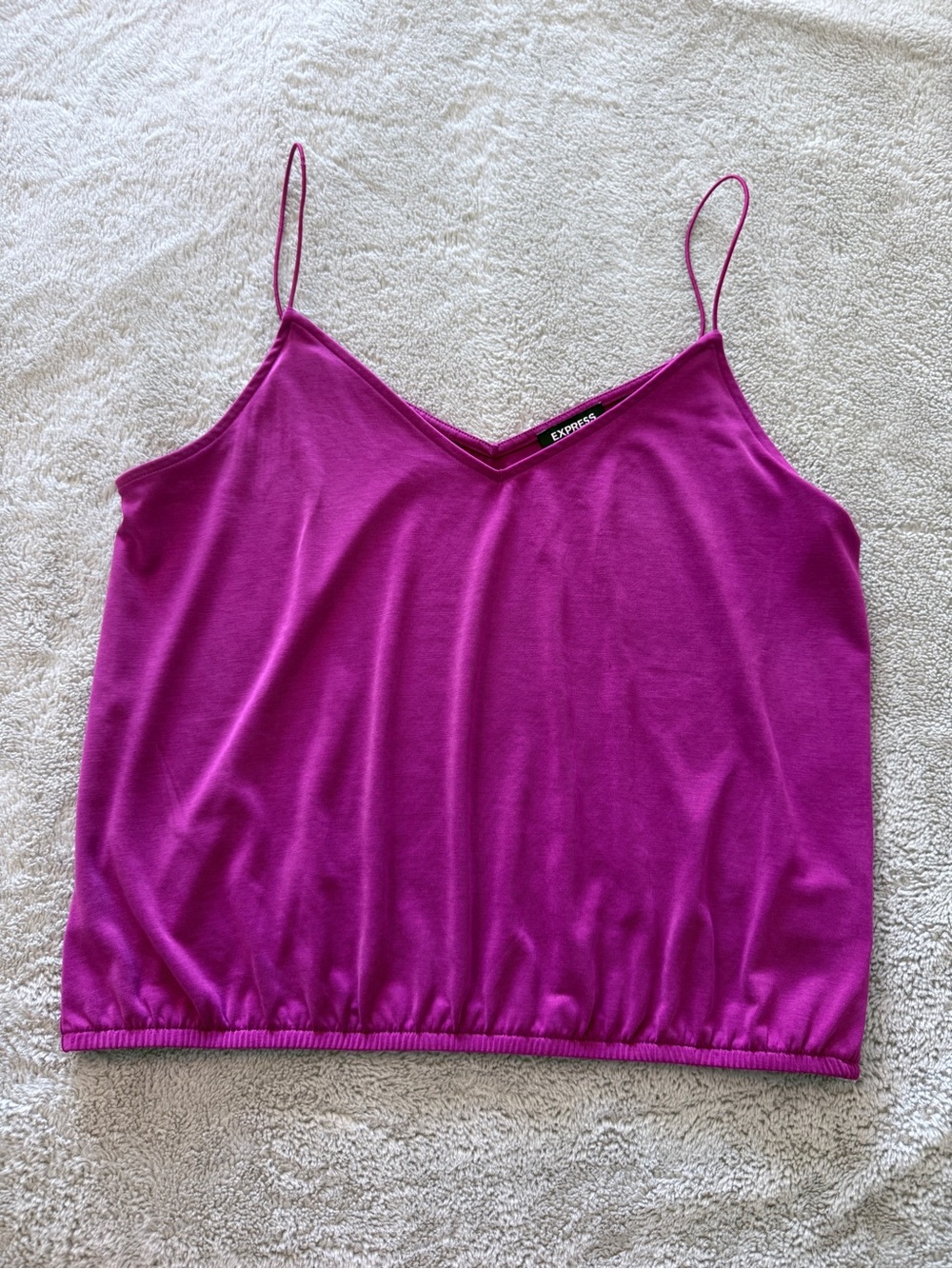 Express Women's Size M Magenta V-Neck Cami Top | Spaghetti Strap Blouson Tank